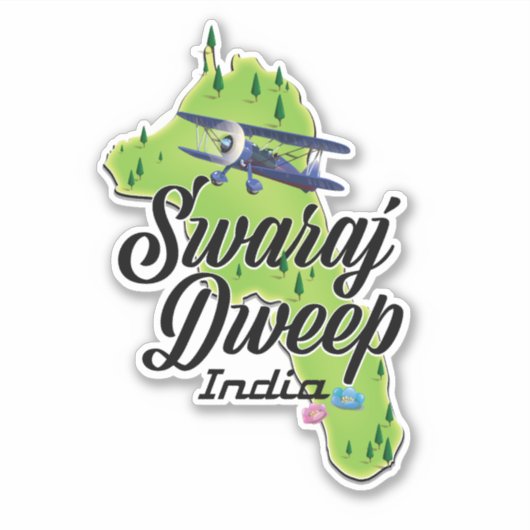 Sticker Carte de Swaraj Dweep Inde (Devant)