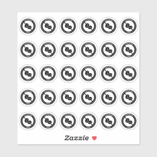 Sticker Carte de table de mariage sans caféine Mini Allerg (Feuille)