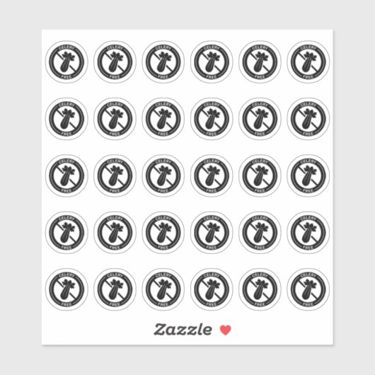Sticker Carte de table de mariage sans céleri Mini Aliment (Feuille)