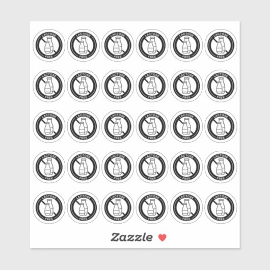 Sticker Carte de table de mariage sans lactose Mini allerg (Feuille)