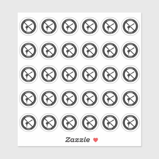 Sticker Carte de table de mariage sans miel Mini allergie  (Feuille)
