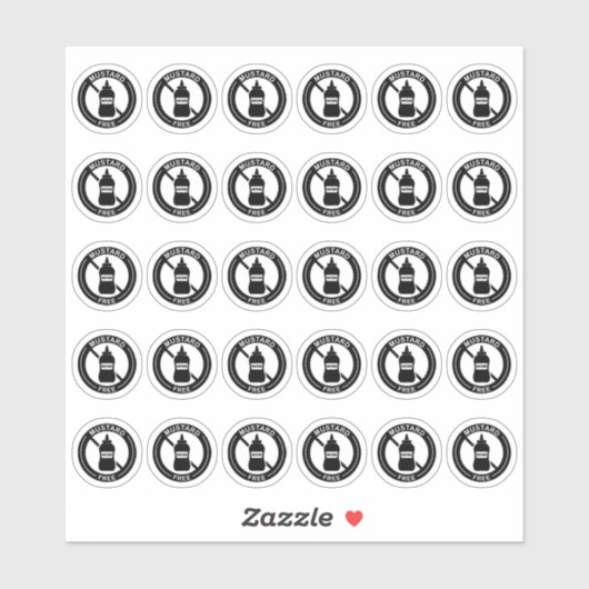 Sticker Carte de table de mariage sans moutarde Mini aller (Feuille)