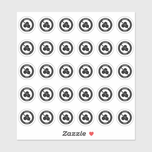 Sticker Carte de table de mariage sans sucre Mini allergie (Feuille)