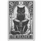 Sticker Carte de Tarot de chat noir du lecteur (Devant)