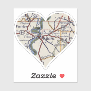 Sticker Carte de voeux de Natchez Mississippi