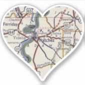 Sticker Carte de voeux de Natchez Mississippi (Devant)