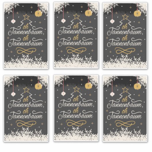 Sticker Carte de voeux de Noël allemand (Devant)