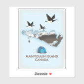 Sticker Carte de voyage de l'île Bathurst Canada (Feuille)