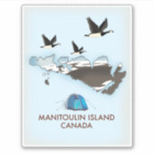 Sticker Carte de voyage de l'île Bathurst Canada (Devant)