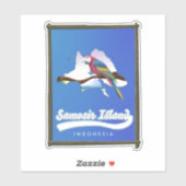 Sticker Carte de voyage de Samosir Island Indonésie (Feuille)