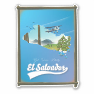 Sticker Carte de voyage d'El Salvador
