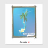 Sticker Carte de voyage du Cap Caulker (Feuille)