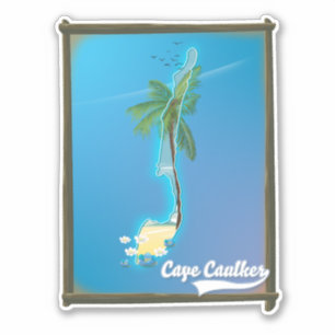 Sticker Carte de voyage du Cap Caulker