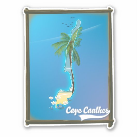 Sticker Carte de voyage du Cap Caulker (Devant)