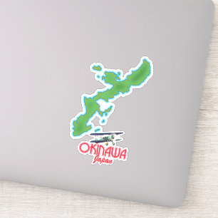 Sticker Carte de voyage du Japon d'Okinawa