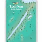 Sticker Carte de voyage Loch Ness Scottish Highlands (Devant)
