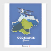 Sticker Carte de voyage Occitanie France (Feuille)