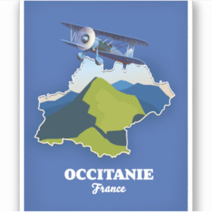 Sticker Carte de voyage Occitanie France