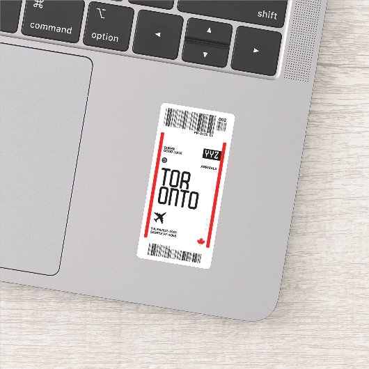 Sticker Carte d'embarquement de Toronto Voyage Canada (Détail)