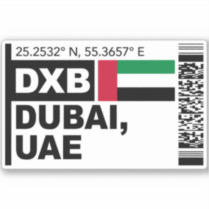 Sticker Carte d'embarquement DXB Dubaï - Voyage aux Émirat