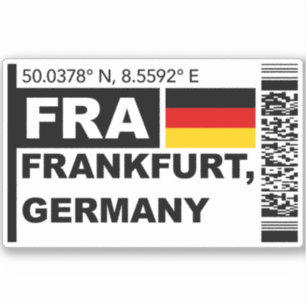 Sticker Carte d'embarquement FRA Francfort - Voyage en All