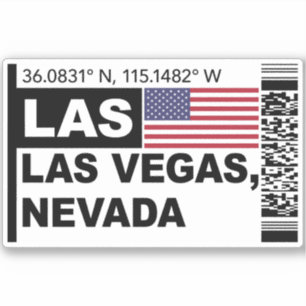 Sticker Carte d'embarquement LAS Las Vegas - Voyage dans l