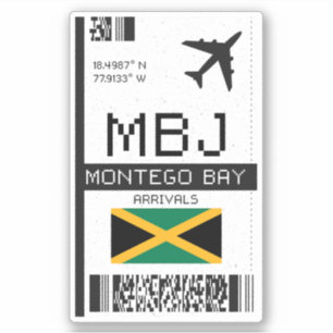 Sticker Carte d'embarquement MBJ Montego Bay - Jamaica Tra