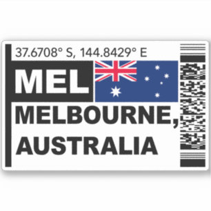 Sticker Carte d'embarquement MEL Melbourne - Voyage en Aus