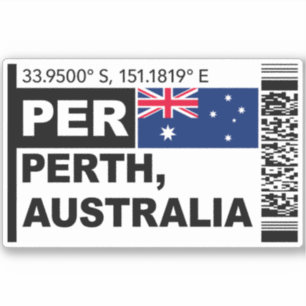 Sticker Carte d'embarquement PER Perth - Voyage en Austral