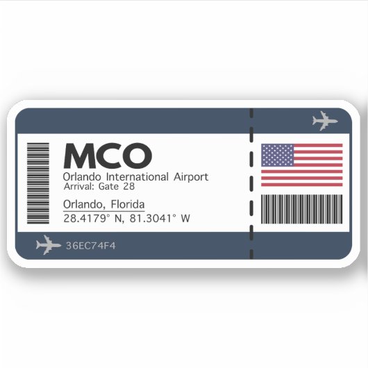 Sticker Carte d'embarquement pour l'aéroport de l'AGC Orla (Devant)