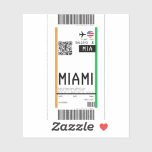 Sticker Carte d'embarquement pour Miami (MIA)