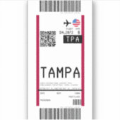 Sticker Carte d'embarquement pour Tampa (TPA) (Devant)