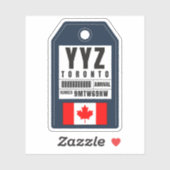Sticker Carte d'embarquement Toronto - Canada YYZ (Feuille)