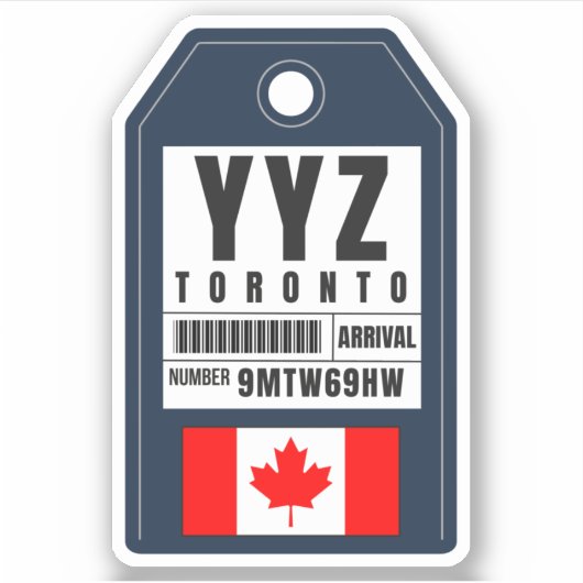 Sticker Carte d'embarquement Toronto - Canada YYZ (Devant)