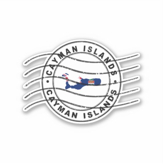 Sticker Carte des îles Caïmans, Timbre du passeport postal (Devant)