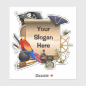 Sticker Carte des pirates customisés (Feuille)
