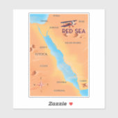 Sticker Carte des voyages en mer Rouge (Feuille)