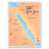 Sticker Carte des voyages en mer Rouge (Devant)