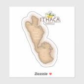Sticker carte d'ithaque grèce (Feuille)