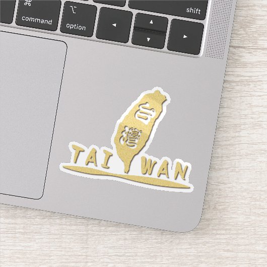Sticker Carte dorée de Taiwan (Détail)