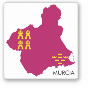Sticker Carte/drapeau de Murcie