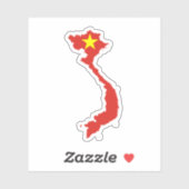 Sticker Carte/drapeau de Viêt Nam (Feuille)