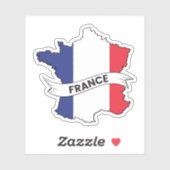 Sticker Carte Drapeau France (Feuille)