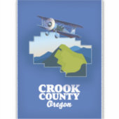 Sticker Carte du comté de Crook en Oregon (Devant)