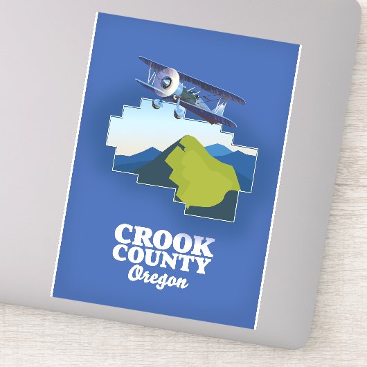 Sticker Carte du comté de Crook Oregon (Détail)