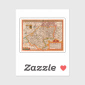 Sticker Carte du comté de Flandre (1609) (Feuille)