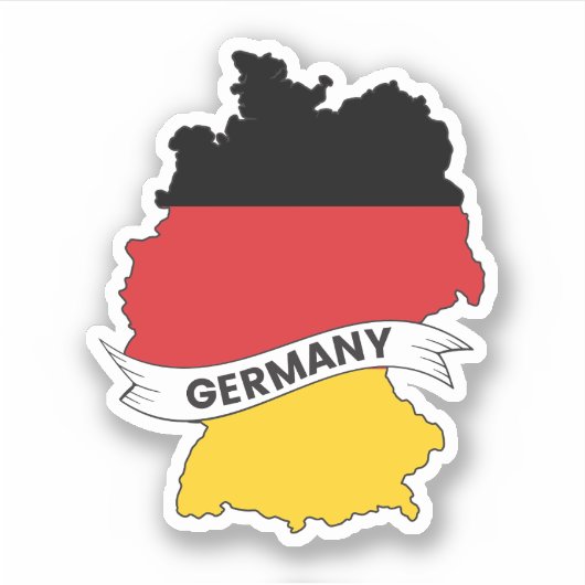 Sticker Carte du drapeau allemand (Devant)