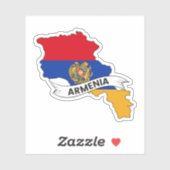 Sticker Carte du drapeau arménien (Feuille)
