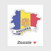 Sticker Carte du drapeau d'Andorre (Feuille)