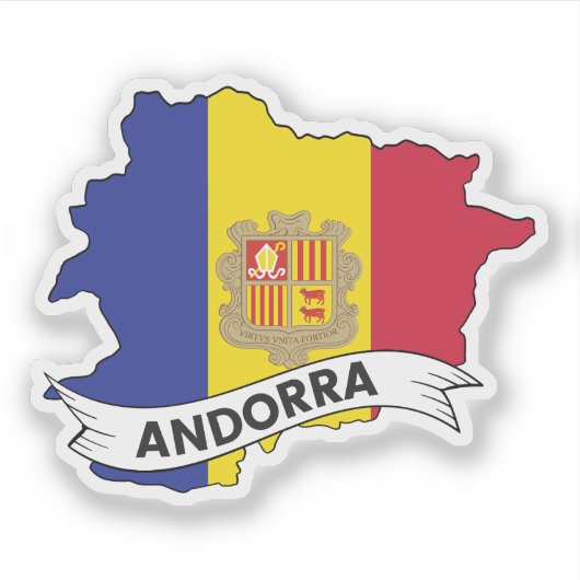 Sticker Carte du drapeau d'Andorre (Devant)